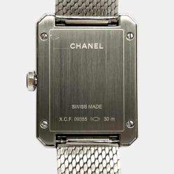 Chanel Black Stainless Steel Boy-Friend Quartz Women's Wristwatch 21.5 mm