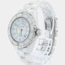 Chanel White Ceramic J12 H3826 Quartz Women's Wristwatch 33 mm