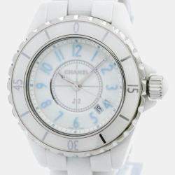 Chanel White Ceramic J12 H3826 Quartz Women's Wristwatch 33 mm