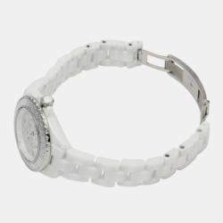 Chanel White Ceramic J12 H6477 Quartz Women's Wristwatch 33 mm