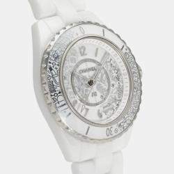 Chanel White Ceramic J12 H6477 Quartz Women's Wristwatch 33 mm