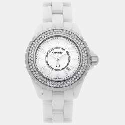 Chanel White Ceramic J12 H0967 Quartz Women's Wristwatch 33 mm