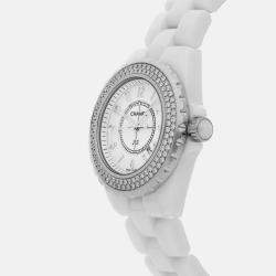 Chanel White Ceramic J12 H0967 Quartz Women's Wristwatch 33 mm