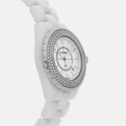 Chanel White Ceramic J12 H0967 Quartz Women's Wristwatch 33 mm