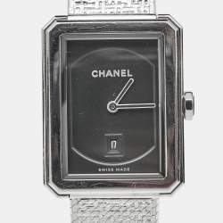 Chanel Blck Stainless Steel Boy-Friend Tweed H4878 Women's Wristwatch 26.70 mm