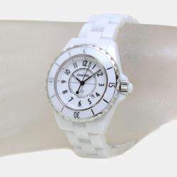 Chanel White Ceramic J12 H0968 Quartz Women's Wristwatch 33 mm