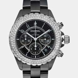 Chanel Black Diamond Ceramic J12 H1009 Automatic Men's Wristwatch 41 mm