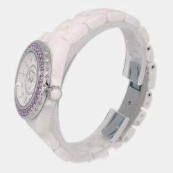 Chanel White Ceramic J12 H2010 Quartz Women's Wristwatch 33 mm