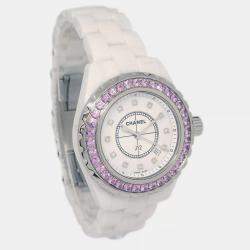 Chanel White Ceramic J12 H2010 Quartz Women's Wristwatch 33 mm