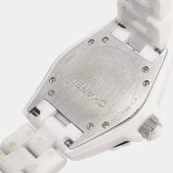 Chanel White Ceramic J12 H2010 Quartz Women's Wristwatch 33 mm