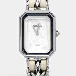 Chanel Mother of Pearl Stainless Steel Leather Premiere H1639 Women's Wristwatch 20mm 