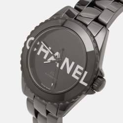 Chanel Black Ceramic Stainless Steel J12 Wanted De Chanel H7418 Women's Wristwatch 38 mm