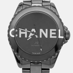 Chanel Black Ceramic Stainless Steel J12 Wanted De Chanel H7418 Women's Wristwatch 38 mm