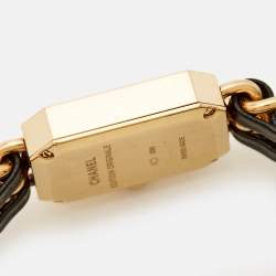 Chanel Black Gold Plated Stainless Steel Leather Premiere H6951 Women's Wristwatch 20 mm