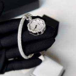 Chanel Silver Diamond Ceramic J2411 Quartz Women's Wristwatch 23 mm