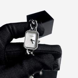 Chanel White MOP Diamond Stainless Steel Premiere H3253 Quartz Women's Wristwatch 16 mm
