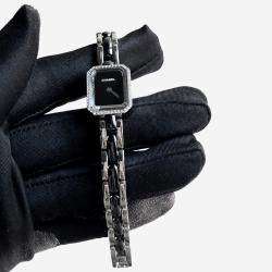 Chanel Black Diamond Stainless Steel Premiere H2163 Quartz Women's Wristwatch 15 mm
