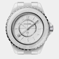 Chanel White Ceramic J12 H6345 Quartz Women's Wristwatch 33 mm