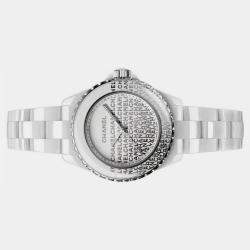 Chanel White Ceramic J12 H7419 Quartz Women's Wristwatch 33 mm