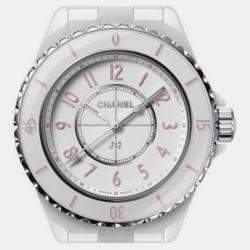 Chanel White Ceramic J12 H6755 Quartz Women's Wristwatch 33mm