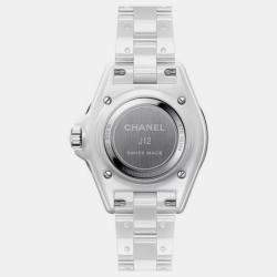Chanel White Ceramic J12 H6755 Quartz Women's Wristwatch 33mm