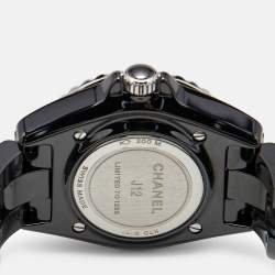 Chanel Black Ceramic Stainless Steel J12 Electro H7121 Limited To 1255 Women's Wristwatch 33 mm