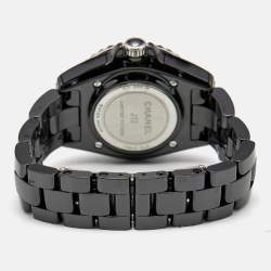 Chanel Black Ceramic Stainless Steel J12 Electro H7121 Limited To 1255 Women's Wristwatch 33 mm