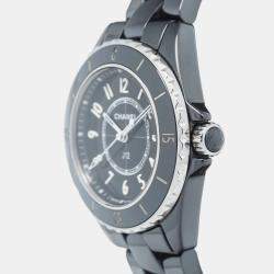 Chanel Black Ceramic J12 H5695 Quartz Women's Wristwatch 33mm