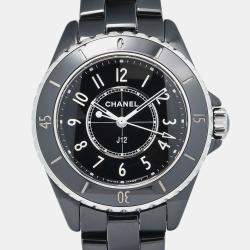 Chanel Black Ceramic J12 H5695 Quartz Women's Wristwatch 33mm