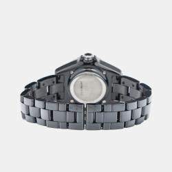 Chanel Black Ceramic J12 H5695 Quartz Women's Wristwatch 33mm