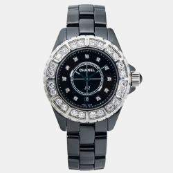 Chanel Black Ceramic J12 H2428 Quartz Women's Wristwatch 38mm