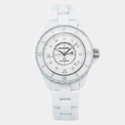 Chanel White Ceramic J12 H1629 Automatic Women's Wristwatch 38mm