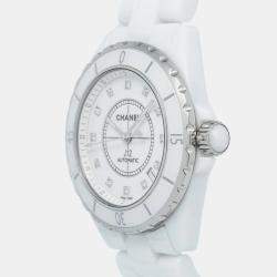 Chanel White Ceramic J12 H1629 Automatic Women's Wristwatch 38mm