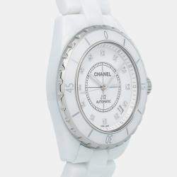 Chanel White Ceramic J12 H1629 Automatic Women's Wristwatch 38mm