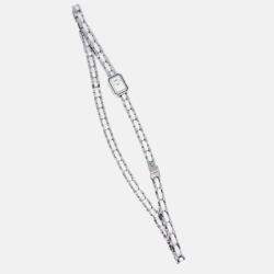 Pre Owned Chanel Premiere Triple Bracelet H3059 Quartz Watch Ceramic SS Diamond 15 x 20 mm