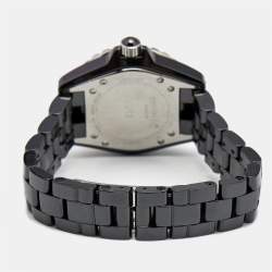 Pre Owned Chanel Black Ceramic Stainless Steel Diamond J12 H0949 Women's Wristwatch 33 mm