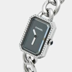 Pre Owned Chanel Black Stainless Steel Diamond Premiere H3252 Women's Wristwatch 15.80 mm