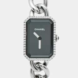 Pre Owned Chanel Black Stainless Steel Diamond Premiere H3252 Women's Wristwatch 15.80 mm