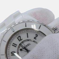 Pre Owned ساعة يد نسائية شانيل جي12 اتش5699 أوتوماتيكية سيراميك أبيض 33 مم