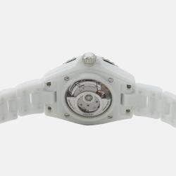 Pre Owned ساعة يد نسائية شانيل جي12 اتش5699 أوتوماتيكية سيراميك أبيض 33 مم