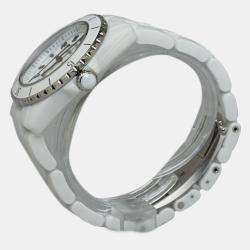 Pre Owned Chanel White Brass Metal J12 Women's Wristwatch 35 mm