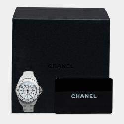 Pre Owned Chanel White Brass Metal J12 Women's Wristwatch 35 mm