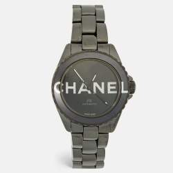 Pre Owned Chanel Black Ceramic Stainless Steel J12 Wanted De Chanel H7418 Women's Wristwatch 38 mm