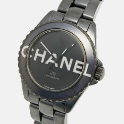 Pre Owned Chanel Black Ceramic Stainless Steel J12 Wanted De Chanel H7418 Women's Wristwatch 38 mm