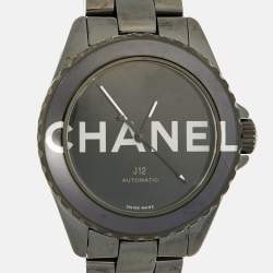Pre Owned Chanel Black Ceramic Stainless Steel J12 Wanted De Chanel H7418 Women's Wristwatch 38 mm