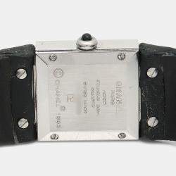 مملوكة مسبقًا Chanel Matelasse Quartz Black Stainless Steel Women's Wristwatch 19 mm