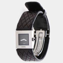 Pre Owned Chanel Matelasse Quartz Black Stainless Steel Women's Wristwatch 19 mm