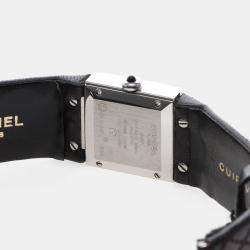 Pre Owned Chanel Matelasse Quartz Black Stainless Steel Women's Wristwatch 19 mm