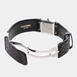 Pre Owned Chanel Matelasse Quartz Black Stainless Steel Women's Wristwatch 19 mm