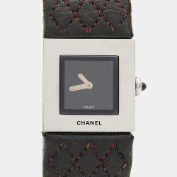 Pre Owned Chanel Matelasse Quartz Black Stainless Steel Women's Wristwatch 19 mm